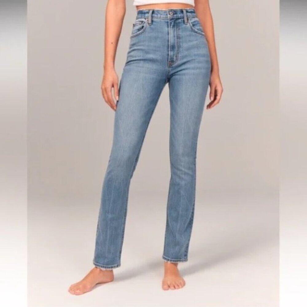 Abercrombie & Fitch Slim Straight Ultra High Rise Jeans Size 27 A&F Y2K